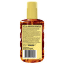 Bottle of sunscreen coconut oil with a yellow label on a white background