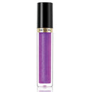 Purple lip gloss with black cap on a white background