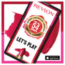 Revlon Super Lustrous lipstick app with virtual mirror feature on a tablet screen.
