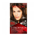 Revlon Colorsilk hair color packaging with a model's face on a white background