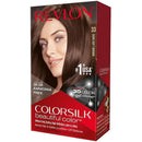 Revlon Colorsilk hair color packaging with a model's face on a white background