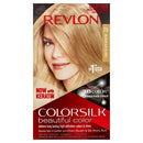 Revlon Colorsilk hair color packaging with a model displaying blonde hair.