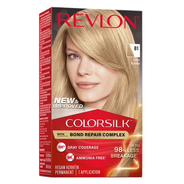 Revlon Colorsilk hair color box with a woman's face on a white background