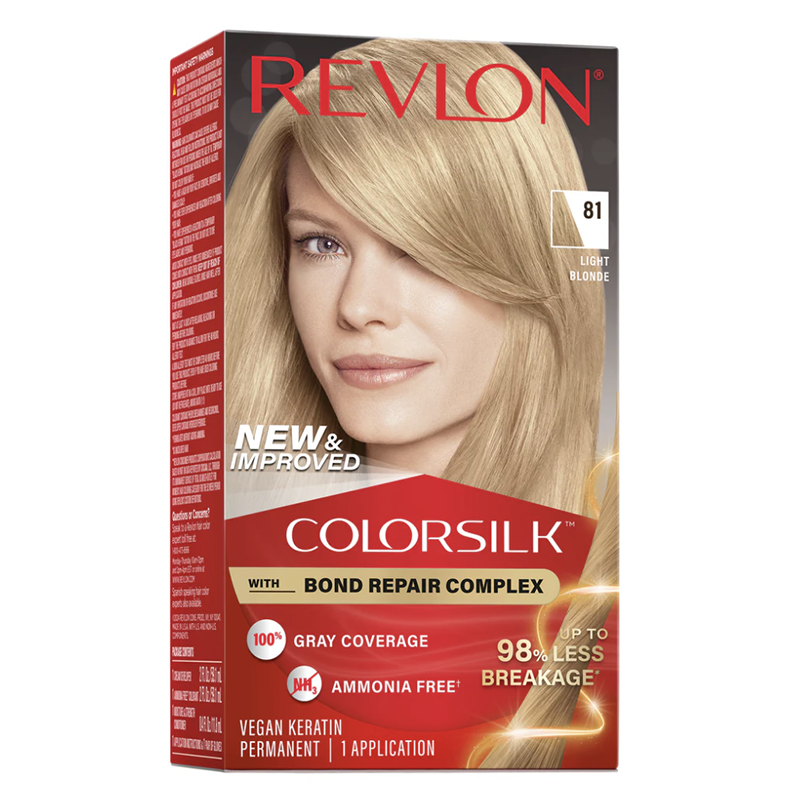 Revlon Colorsilk hair color box with a woman's face on a white background