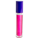 Revlon lip gloss with pink body and purple cap on a white background