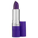 Purple lipstick with silver cap on a white background