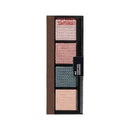 Makeup palette with four color swatches on a white background