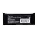 Back of a cosmetic product packaging with label and barcode on a white background