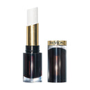 Concealer stick with black casing and beige applicator next to its packaging on a white background