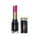 Revlon lipstick with pink shade and gold cap on a white background