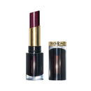 Revlon lipstick with gold cap and purple shade on a white background