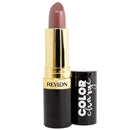 Revlon lipstick with gold cap and black casing on a white background