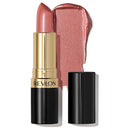 Revlon lipstick with gold cap and black body on a white background