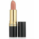 Revlon lipstick with gold cap and black casing on a white background