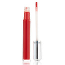 Lip gloss with applicator on a white background
