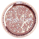 Revolution Bubble Balm Highlighter in shade Icy Rose, showing a round compact filled with light pink and pearlescent bubble‑like balm beads with the Revolution logo on a white background.