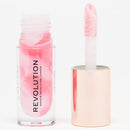 Makeup Revolution lip gloss with applicator on a white background