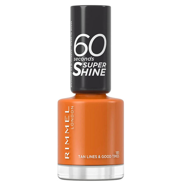 Rimmel London nail polish bottle with '60 seconds Super Shine' text on a white background