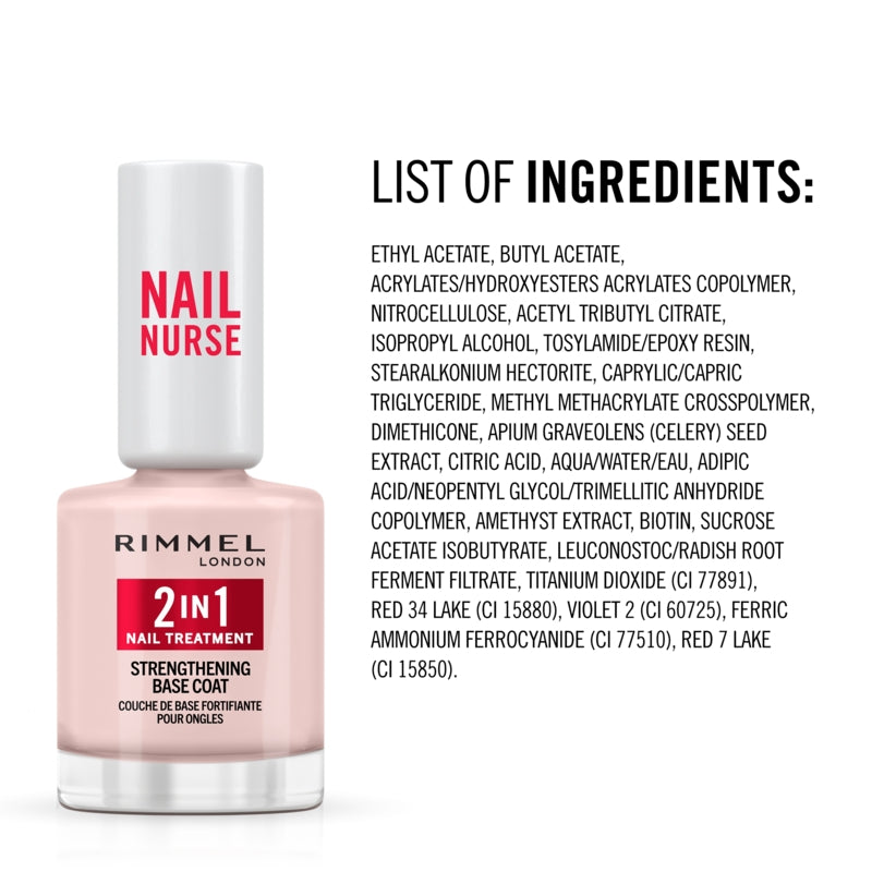 Rimmel Nail Nurse 2 in 1 Base Coat & Strengthener