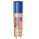 Rimmel London Match Perfection foundation bottle on a white background