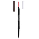 Brow pencil with a black casing and red tip on a white background