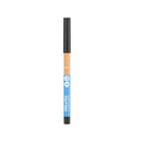 Concealer stick with blue casing and black cap on a white background