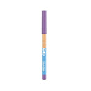 Makeup pencil with purple cap and blue body on a white background