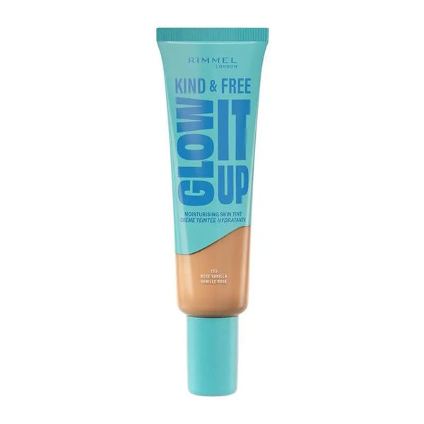 Rimmel Kind & Free Glow It Up foundation tube on a white background