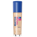 Rimmel London Match Perfection foundation bottle on a white background