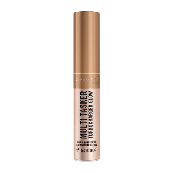 Rimmel Multi-Tasker Turbocharged Glow liquid illuminator on a white background