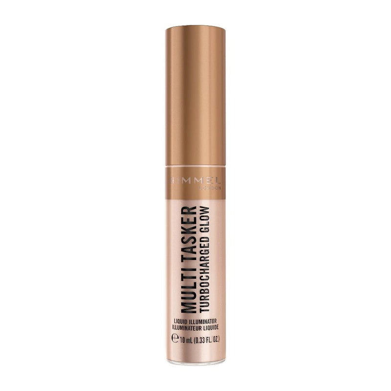 Rimmel Multi-Tasker Turbocharged Glow liquid illuminator on a white background