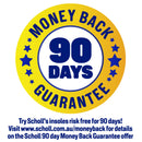 90-day money-back guarantee logo with blue text on a yellow circle, featuring stars.
