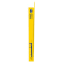 Yellow ruler with blue measurement markings on a white background