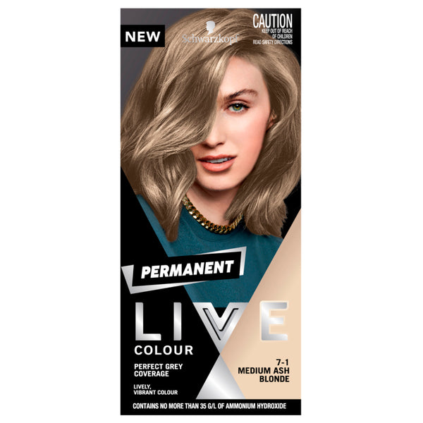 Schwarzkopf Live Colour Permanent 7.1 Medium Ash Blonde