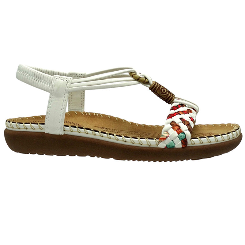 Lorella Sharnni White Multi Sandal - Size 40