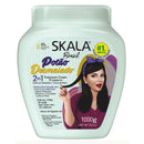 Skala Brasil hair care product container with a woman holding her hair on a white background