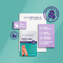 Skin Republic foot peel product packaging on a teal background