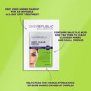 Skin Republic Spot Clear Patch packaging on a green background with text about its uses.