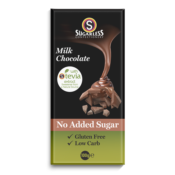 Sugarless Confectionery Milk Chocolate with Stevia 100g