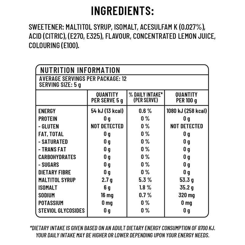 Sugarless Confectionery Lemon Hard-Boiled Candy 70g