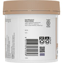 Back label of a container with branding and product details.