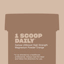 Swisse Ultiboost High Strength Magnesium Powder container with text on a beige background