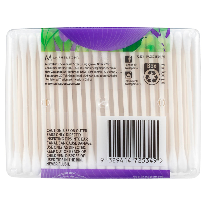 Swisspers Cotton Tips Paper Stems - 240 Pack