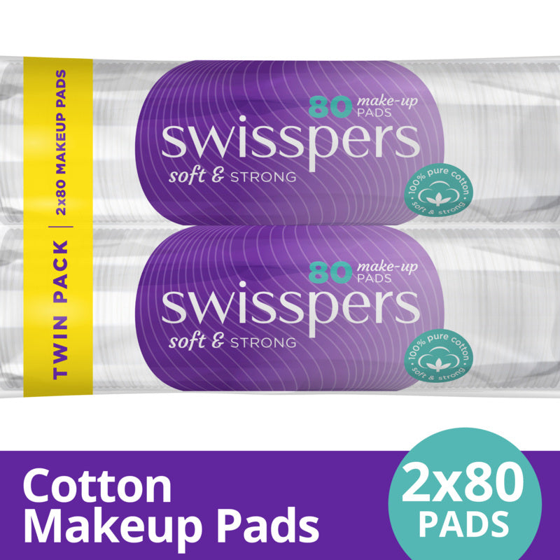 Swisspers Make-Up Pads - 2x80 Pack