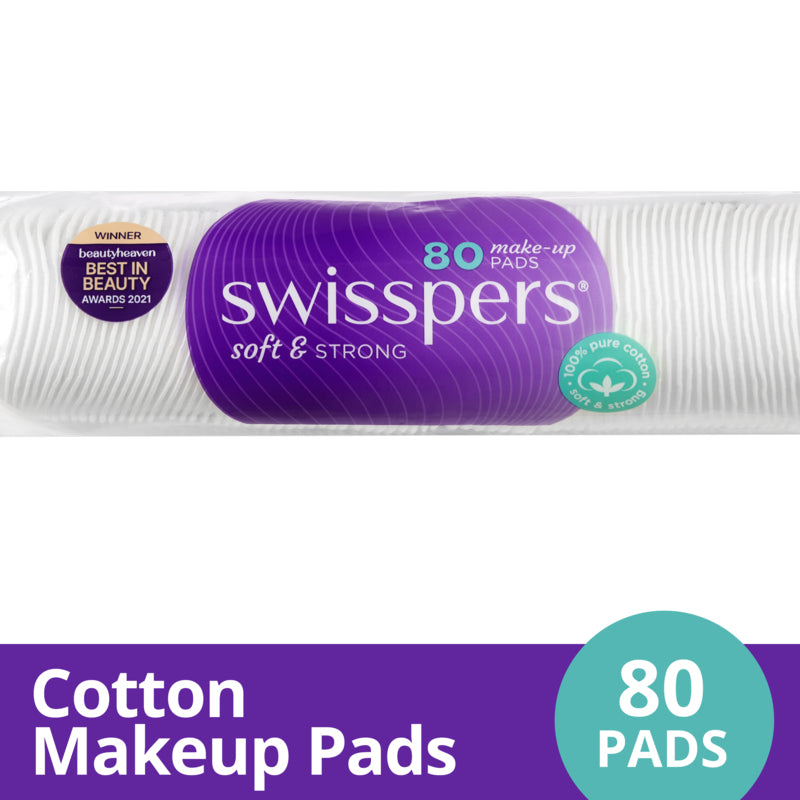 Swisspers Cotton Make-Up Pads - 80 Pack