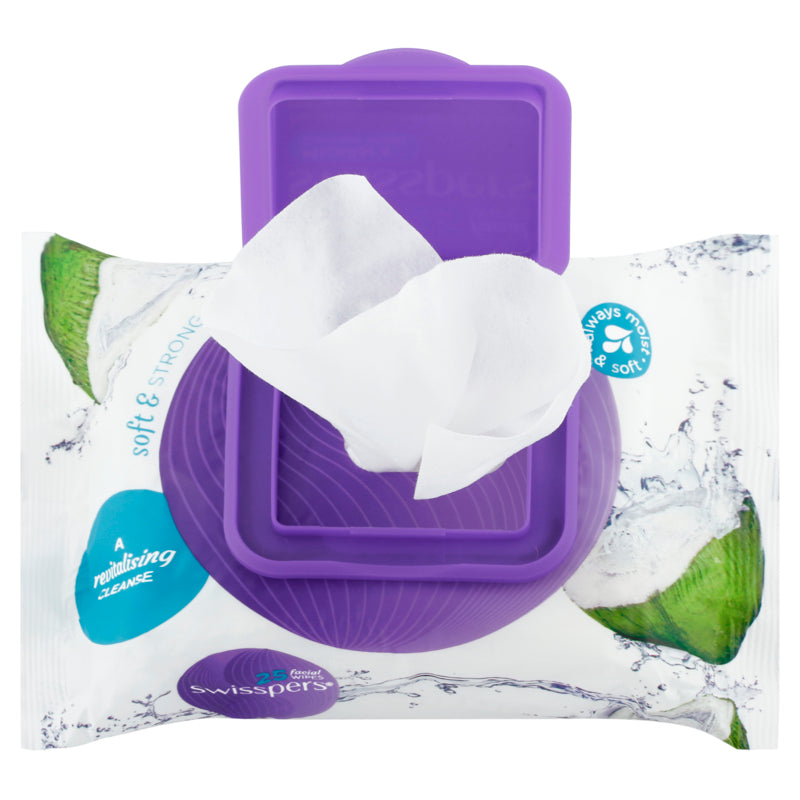 Swisspers Micellar & Coconut Water Facial Wipes - 25 Pack