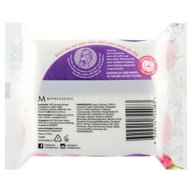 Swisspers Micellar & Rosewater Facial Wipes - 25 Pack