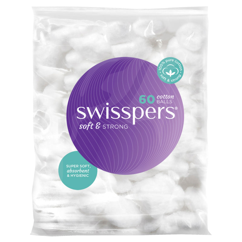 Swisspers Cotton Wool Balls - 60 Pack