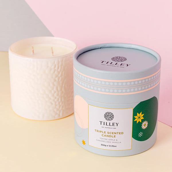Tilley Triple Scented Candle Toffee Apple & Caramelized Vanilla 350g