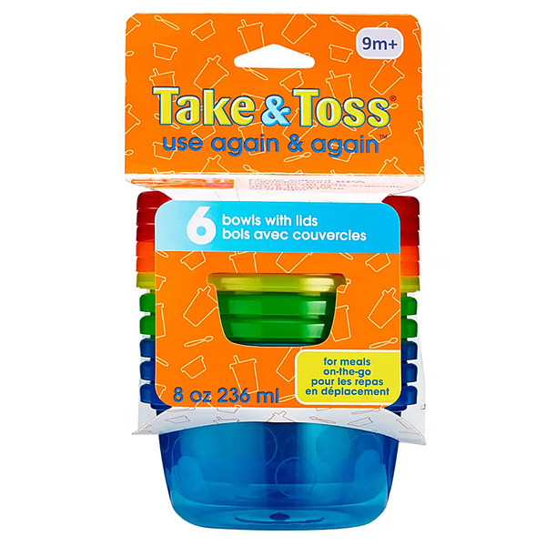 Take & Toss Bowls With Lids 8oz 6 Pack